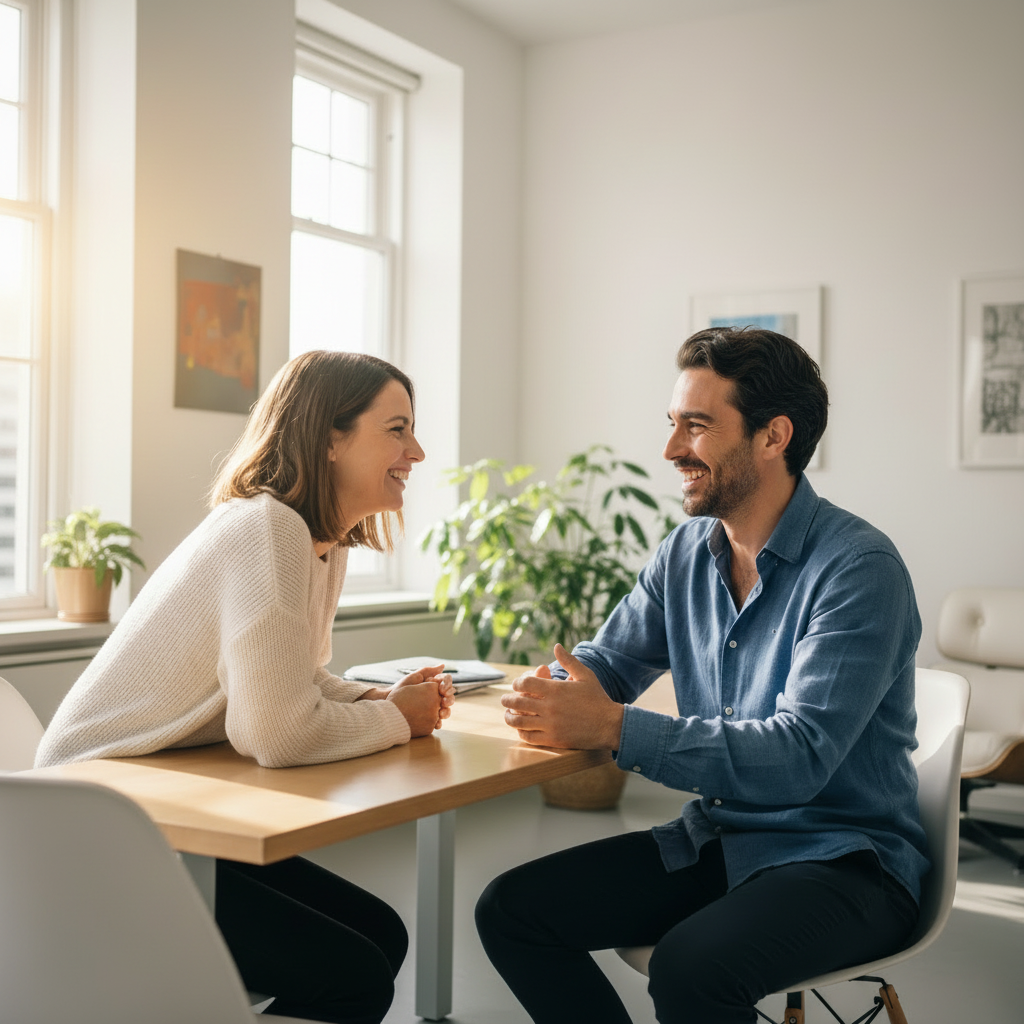 Consulente e cliente - sfondo professionale